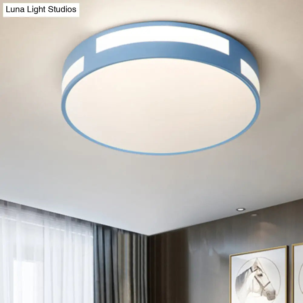 DecorBites™ DecorBites™ Modern Nordic LED Flush Ceiling Light with Round Acrylic Shade in Blue/Green/Pink/Yellow