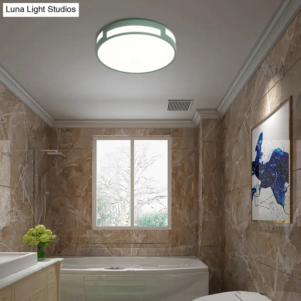 DecorBites™ DecorBites™ Modern Nordic LED Flush Ceiling Light with Round Acrylic Shade in Blue/Green/Pink/Yellow