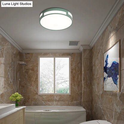 DecorBites™ DecorBites™ Modern Nordic LED Flush Ceiling Light with Round Acrylic Shade in Blue/Green/Pink/Yellow