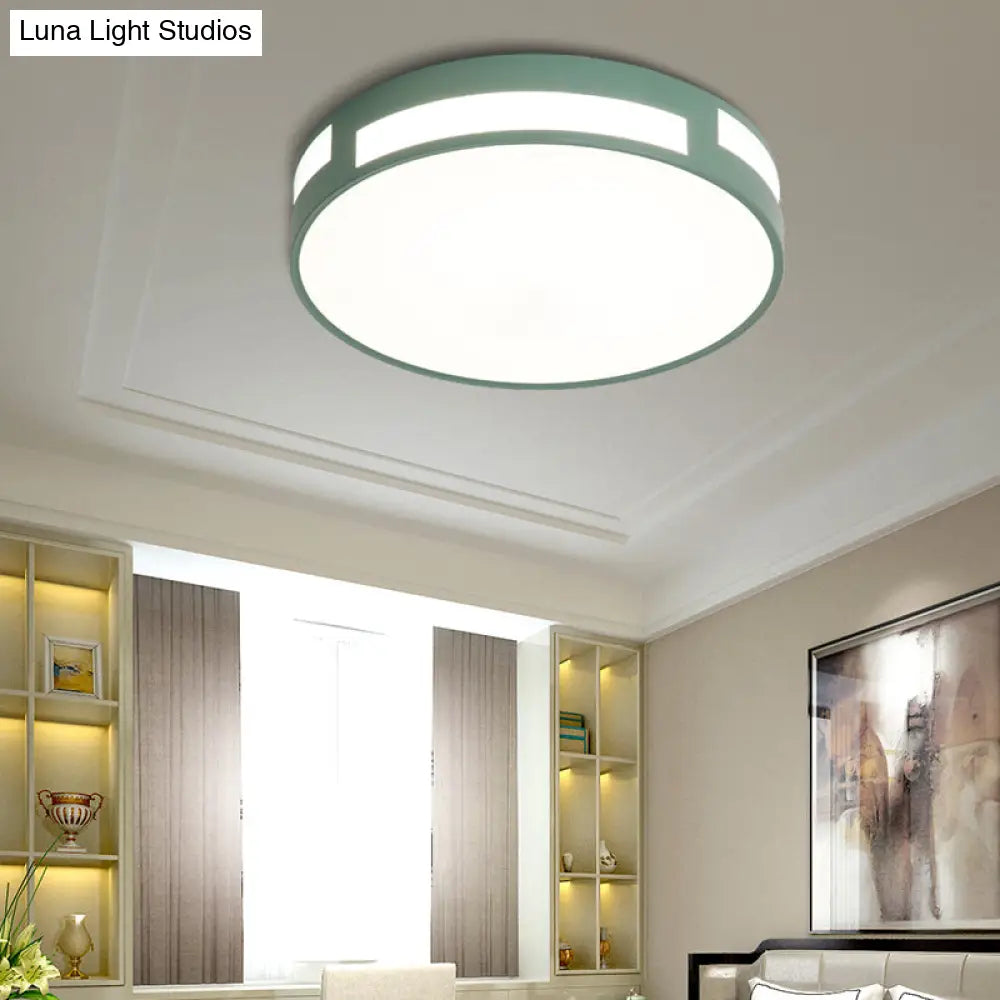 DecorBites™ DecorBites™ Modern Nordic LED Flush Ceiling Light with Round Acrylic Shade in Blue/Green/Pink/Yellow