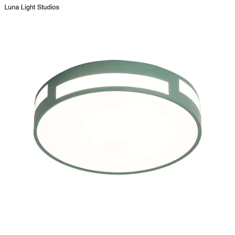DecorBites™ DecorBites™ Modern Nordic LED Flush Ceiling Light with Round Acrylic Shade in Blue/Green/Pink/Yellow