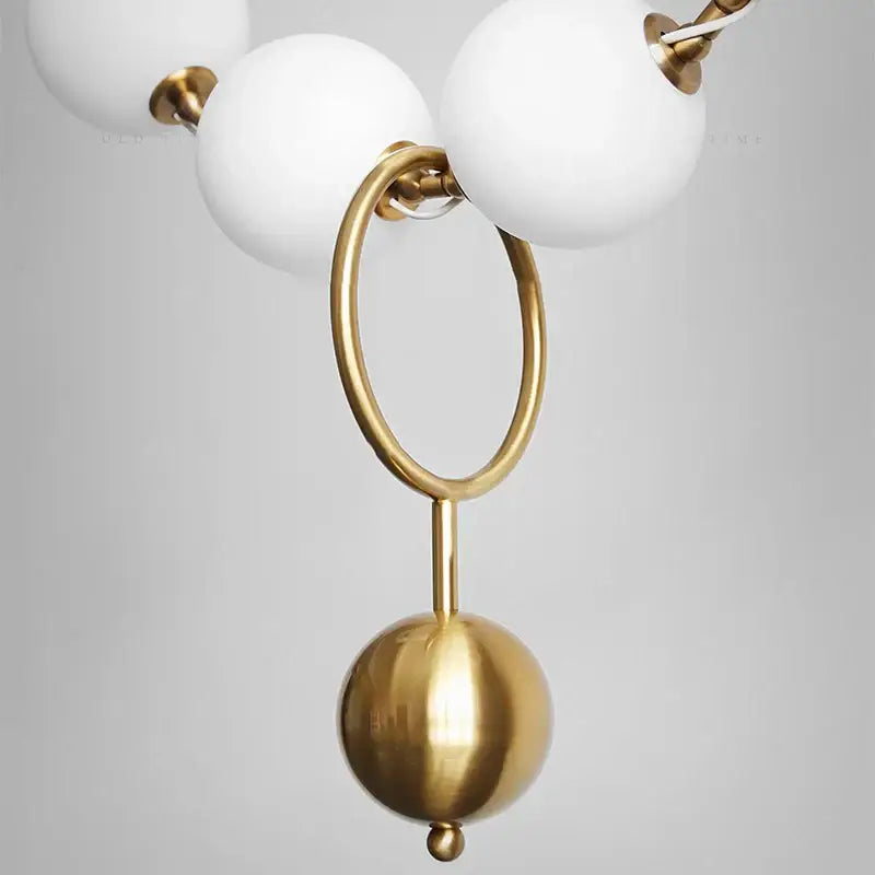 Modern nordic led pendant lamp with white glass globes and polished brass accents for dining room decorbites nordic led