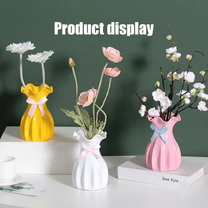 Modern Nordic Mini White Flower Vase Home Decor - Vase