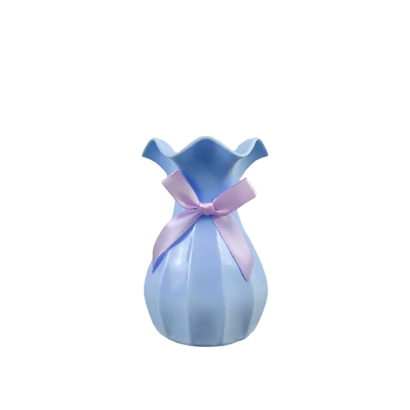 Modern Nordic Mini White Flower Vase Home Decor - Blue - Vase