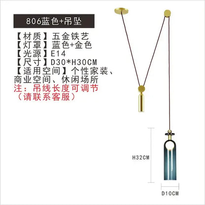 Modern nordic blue and gold metallic pendant light with glass chandelier design ideal for dining room decorbites glass chandelier