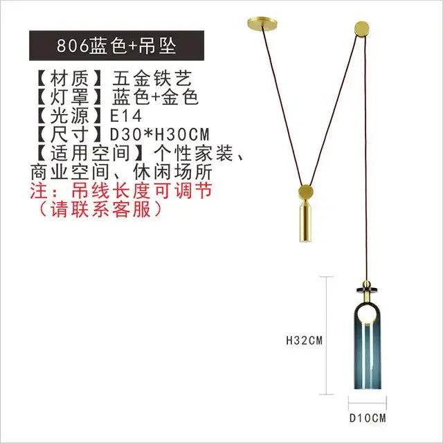 Modern nordic blue and gold metallic pendant light with glass chandelier design ideal for dining room decorbites glass chandelier