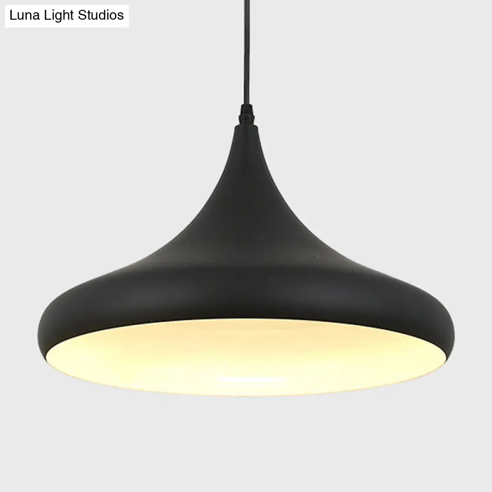 Modern Nordic Pendant Light – 1-Light Metallic Suspension Fixture in Black