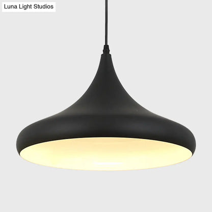 Modern Nordic Pendant Light – 1-Light Metallic Suspension Fixture in Black