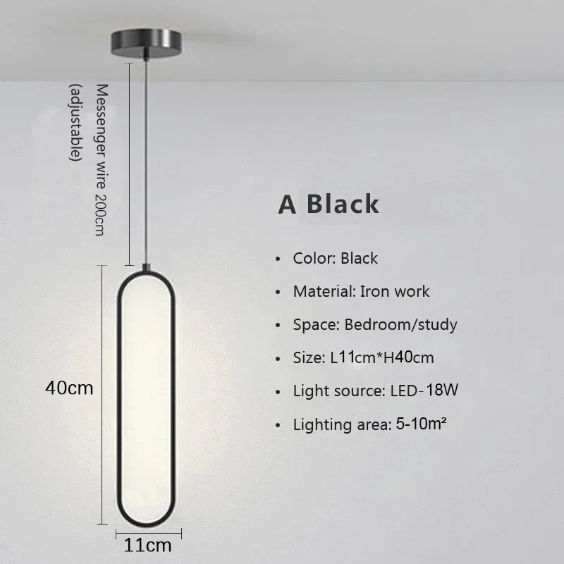 Modern Nordic Pendant Light for Home Decoration - Black style 1 head / 3 Light Color