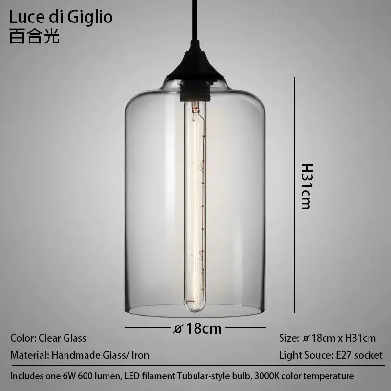 Modern nordic polished chrome pendant light with clear glass shade black iron top and led filament bulb for kitchen use