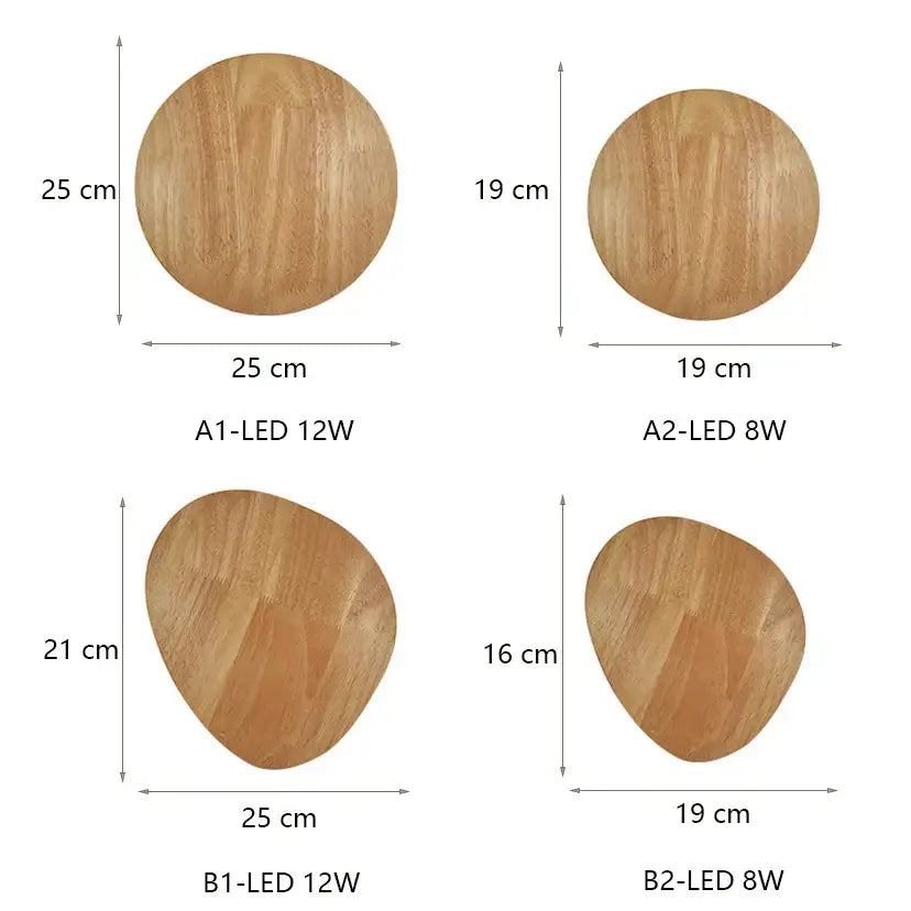 Modern nordic round eclipse wooden wall lamp with natural wood finish and organic shapes for bedroom use