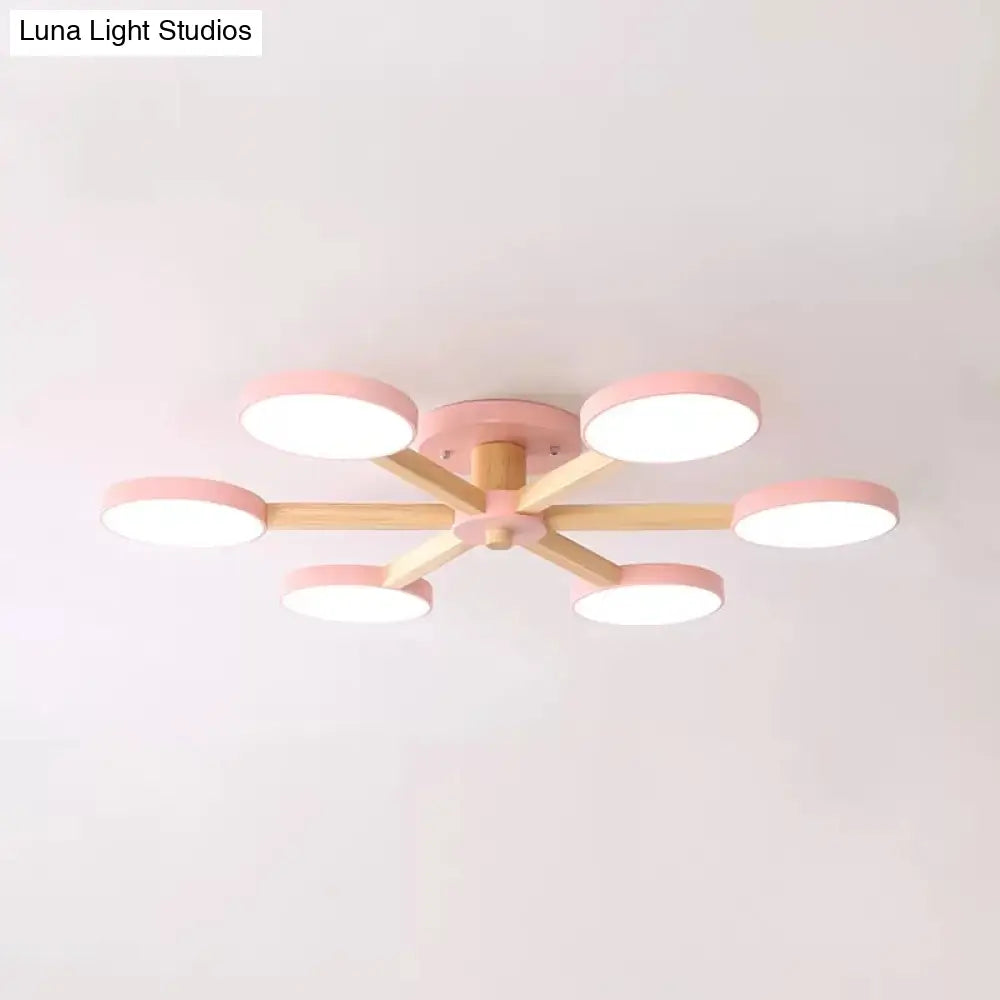 DecorBites™ DecorBites™ Modern Nordic Snowflake Ceiling Lamp - Semi Flush Mount, 6-Head Metal Light for Dining Room