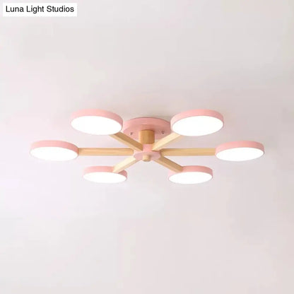 DecorBites™ DecorBites™ Modern Nordic Snowflake Ceiling Lamp - Semi Flush Mount, 6-Head Metal Light for Dining Room