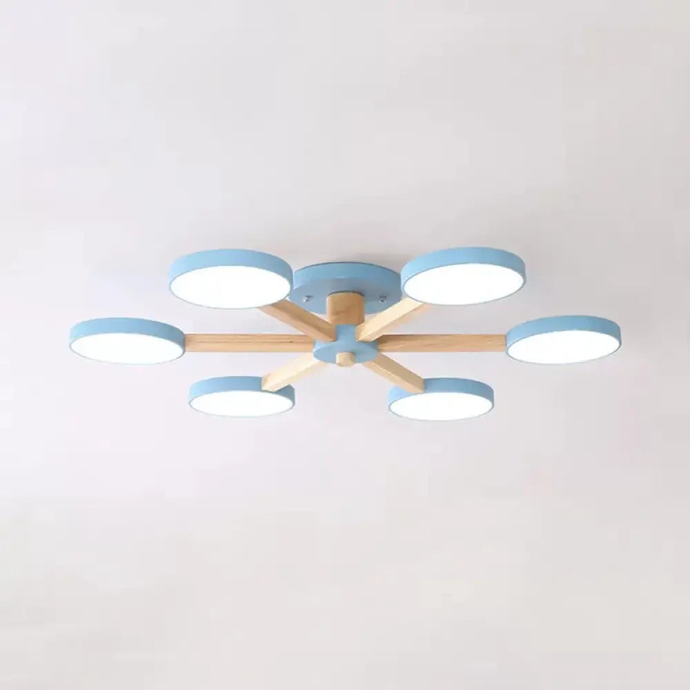 DecorBites™ DecorBites™ Modern Nordic Snowflake Ceiling Lamp - Semi Flush Mount, 6-Head Metal Light for Dining Room