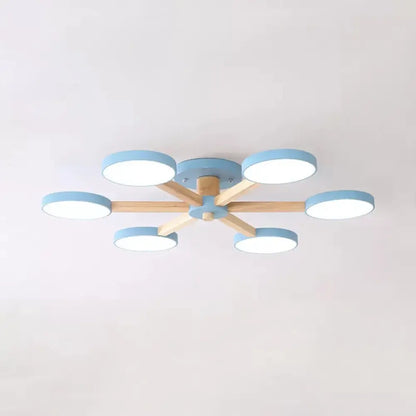 DecorBites™ DecorBites™ Modern Nordic Snowflake Ceiling Lamp - Semi Flush Mount, 6-Head Metal Light for Dining Room