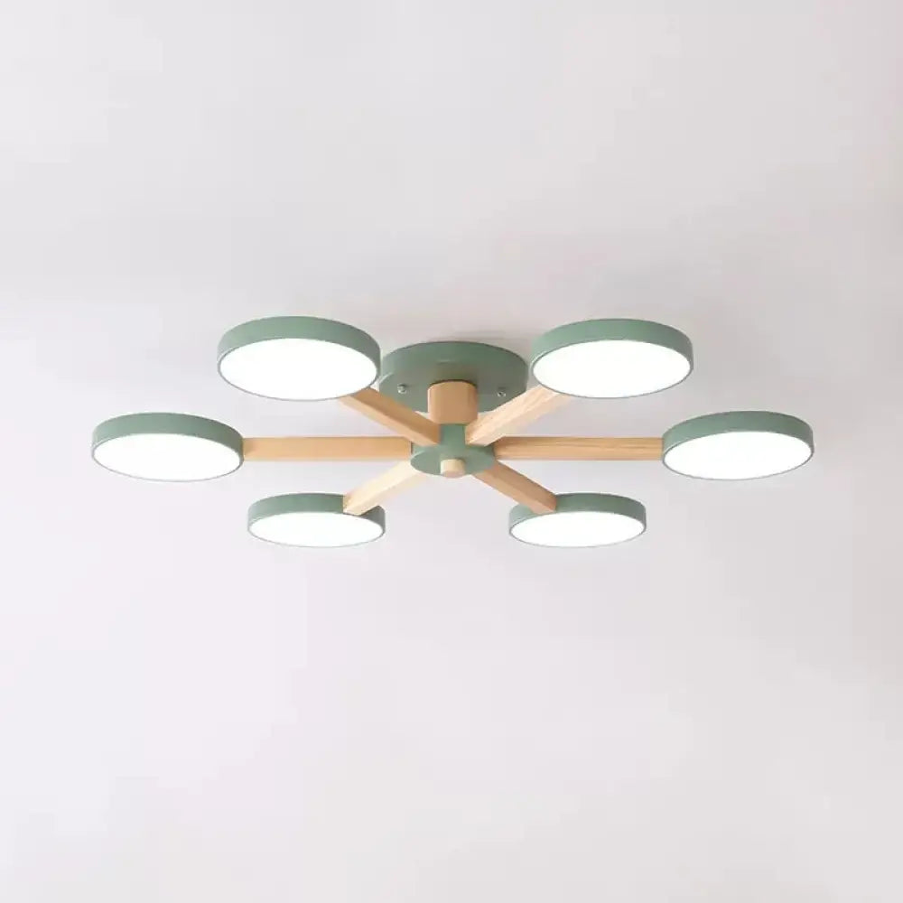 DecorBites™ DecorBites™ Modern Nordic Snowflake Ceiling Lamp - Semi Flush Mount, 6-Head Metal Light for Dining Room