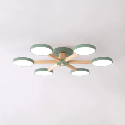 DecorBites™ DecorBites™ Modern Nordic Snowflake Ceiling Lamp - Semi Flush Mount, 6-Head Metal Light for Dining Room