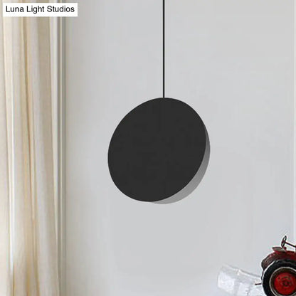 Modern Nordic Style 1-Light Metal Pendant Lamp (8"/12"W) - Black/Grey/White Hanging Ceiling Light