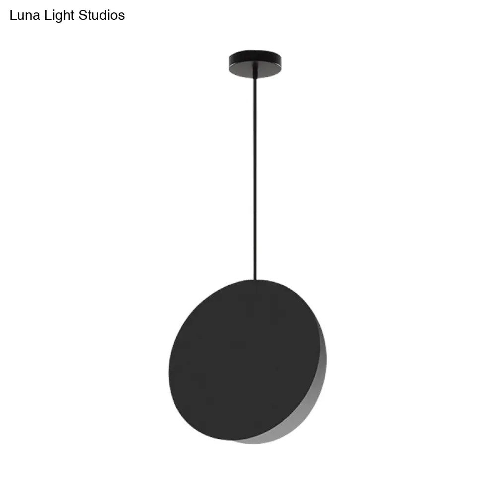 Modern Nordic Style 1-Light Metal Pendant Lamp (8"/12"W) - Black/Grey/White Hanging Ceiling Light