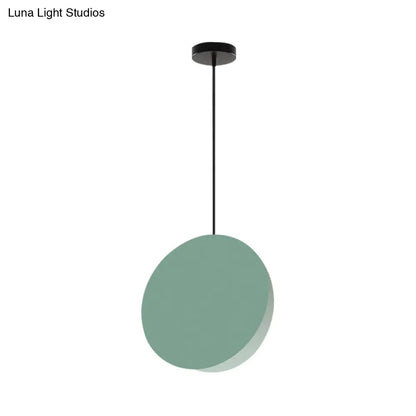 Modern Nordic Style 1-Light Metal Pendant Lamp (8"/12"W) - Black/Grey/White Hanging Ceiling Light