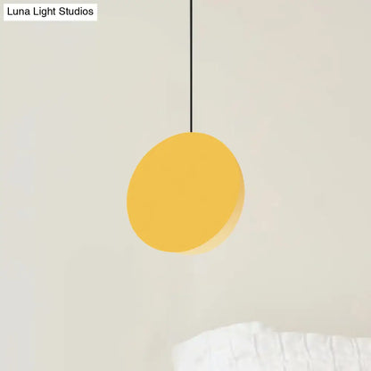 Modern Nordic Style 1-Light Metal Pendant Lamp (8"/12"W) - Black/Grey/White Hanging Ceiling Light