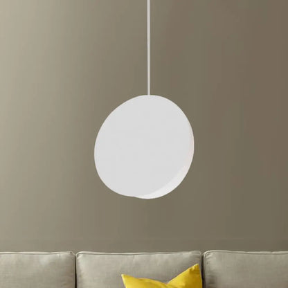 Modern Nordic Style 1-Light Metal Pendant Lamp (8"/12"W) - Black/Grey/White Hanging Ceiling Light