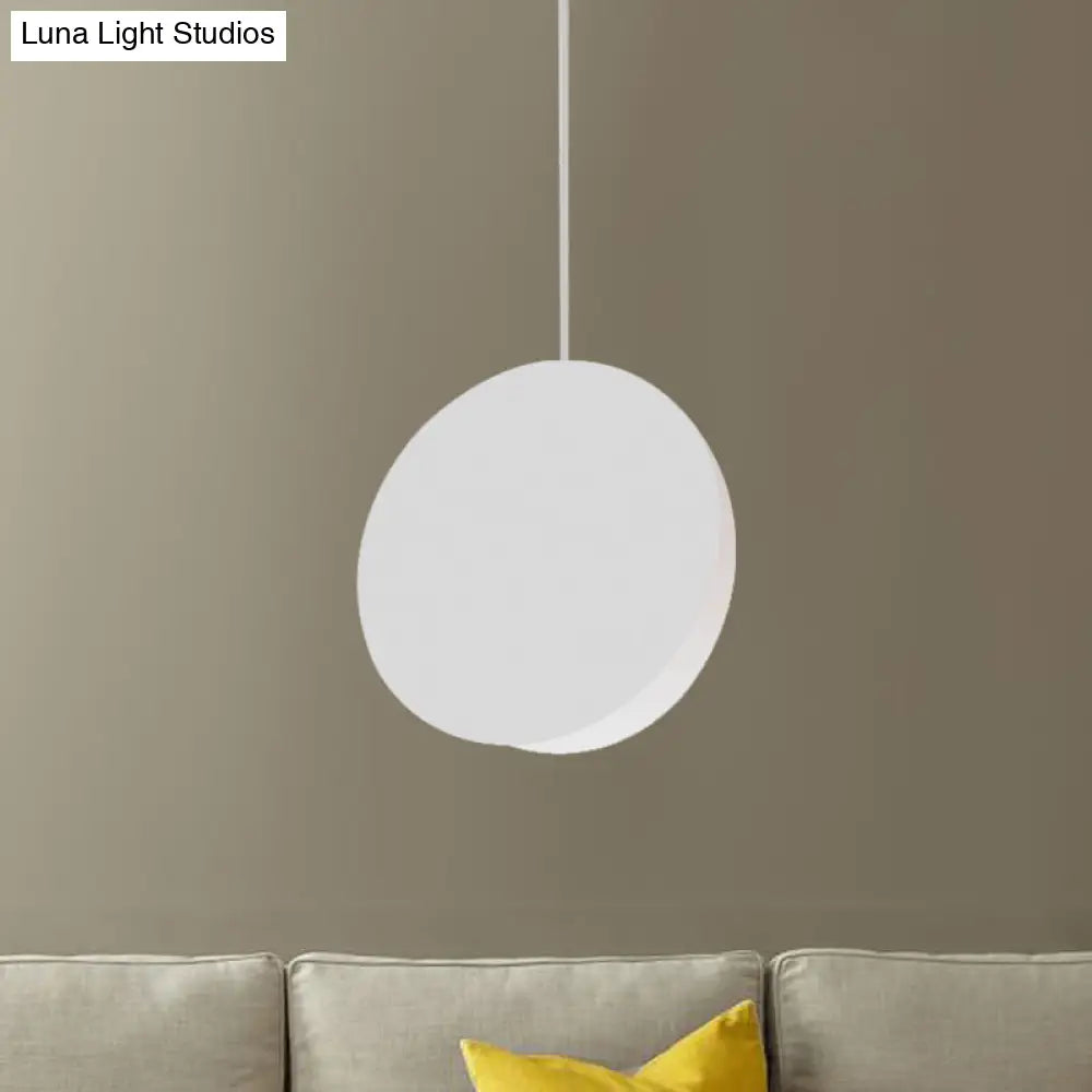 Modern Nordic Style 1-Light Metal Pendant Lamp (8"/12"W) - Black/Grey/White Hanging Ceiling Light