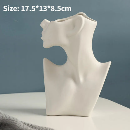 Modern Nordic Style Ceramic Body Vase - A - Vase