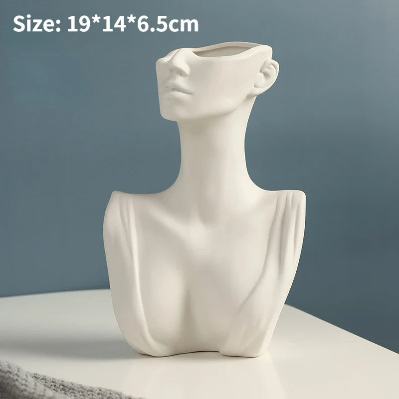Modern Nordic Style Ceramic Body Vase - B - Vase