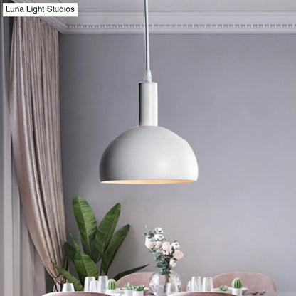 Modern Nordic Style Dome Iron Pendant Lamp - White