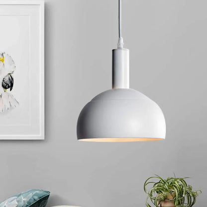 Modern Nordic Style Dome Iron Pendant Lamp - White