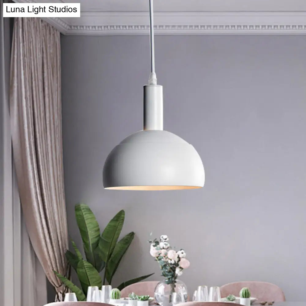 Modern Nordic Style Dome Iron Pendant Lamp - White