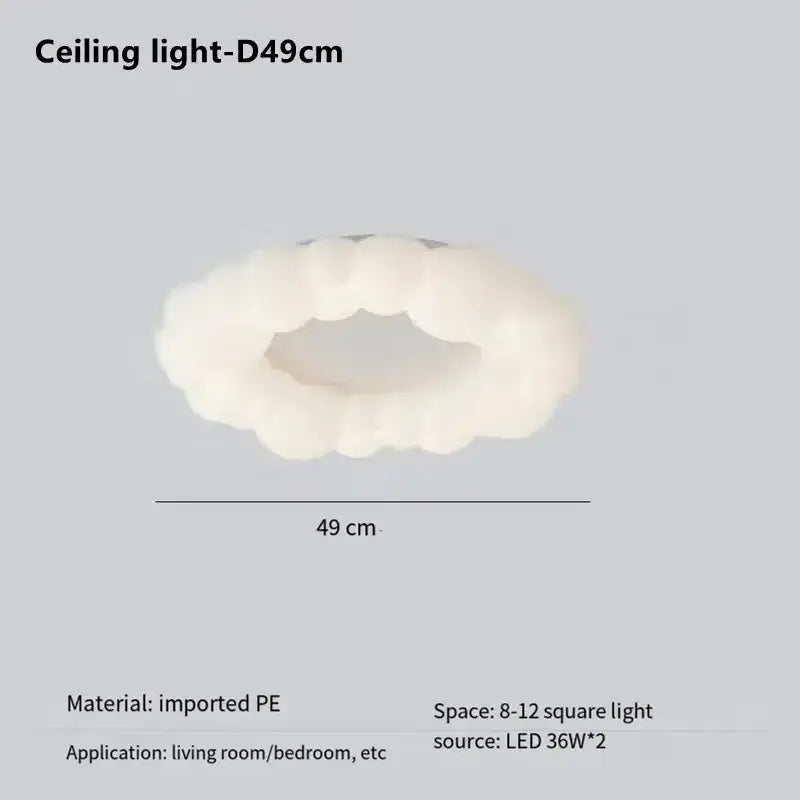 A modern off-white decorbites cloud pendant led ceiling light with scalloped design made of imported pe for living rooms