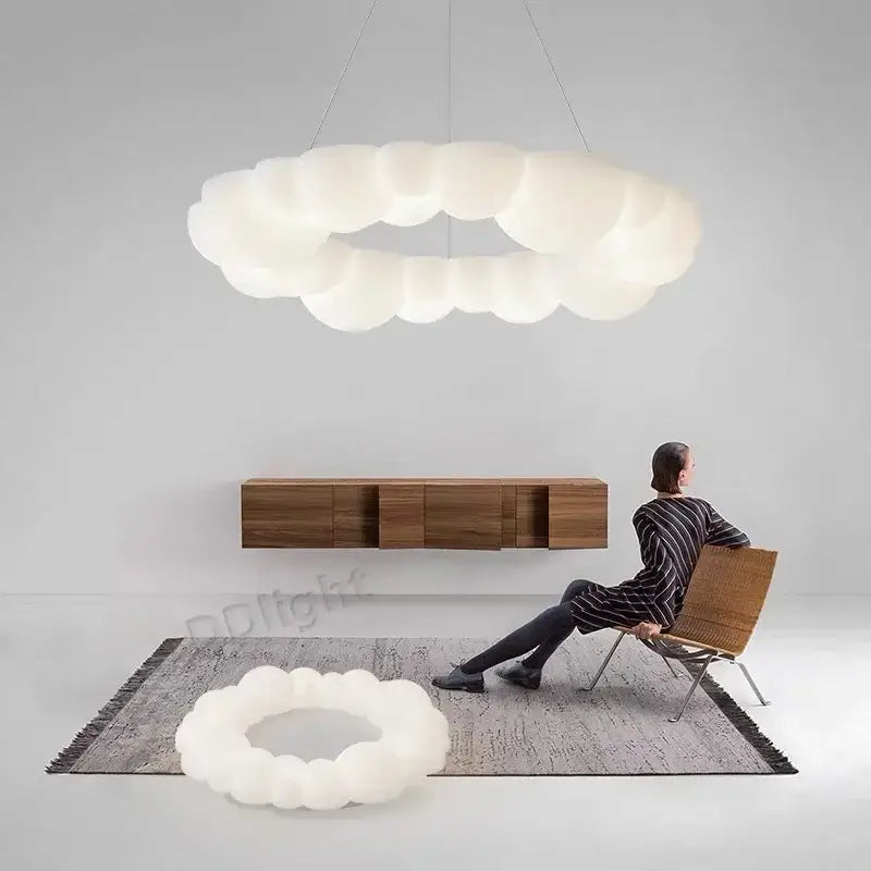 Modern off white decorbites cloud pendant led with translucent material diffusing warm ambient light for living room decor