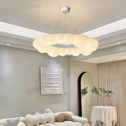 Modern off white cloud pendant light with translucent material and white ceiling mount decorbites cloud pendant led for living room