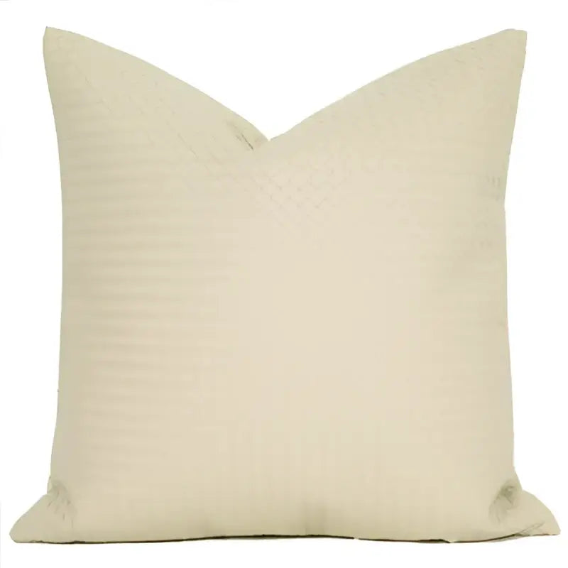 Beige square pillow cover with subtle woven texture for modern olive green geometric faux leather decorbites decor