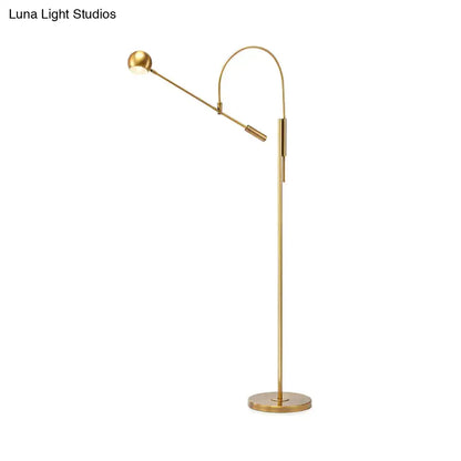 Decorbites modern black metal floor lamp with gold finish and adjustable arms featuring 110v-120v for living room use