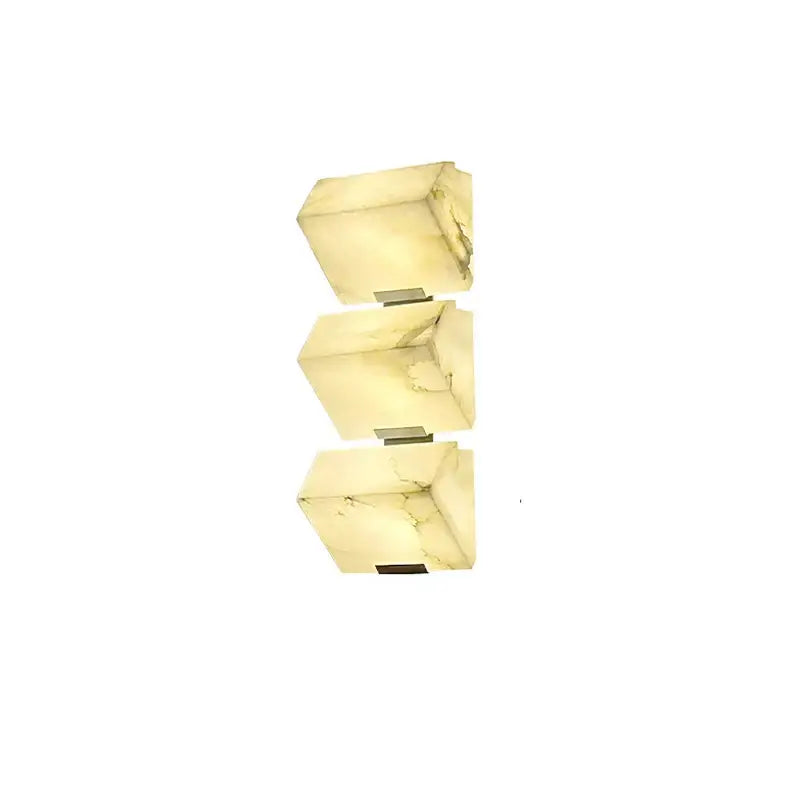 Modern onyx amber geometric led outdoor wall sconce with translucent cream onyx and green veining for backyard decorbites geometric led lighting