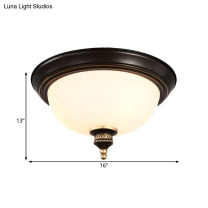 DecorBites™ DecorBites™ Modern Opal Glass 3-Bulb Black Flush Mount Ceiling Light Fixture for Bedroom