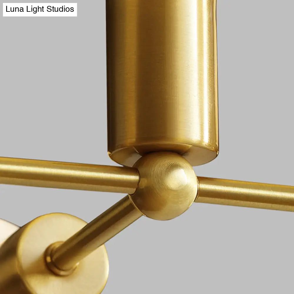 Lámpara de araña moderna de cristal opalino con brazo de latón - 6/9/12 luces - Lámpara colgante para dormitorio