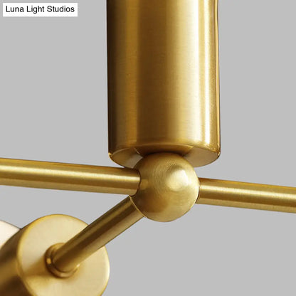 Lámpara de araña moderna de cristal opalino con brazo de latón - 6/9/12 luces - Lámpara colgante para dormitorio