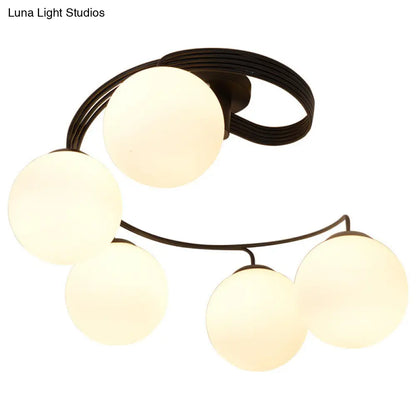 DecorBites™ DecorBites™ Modern Opal Glass Ceiling Mount Light Fixture for Bedroom - Ball Semi Flush Light Fixture