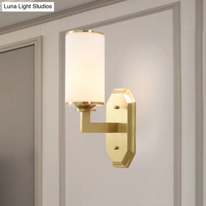 DecorBites™ DecorBites™ Modern Opal Glass Sconce Light - Gold Wall Lighting Fixture with Metal Arm