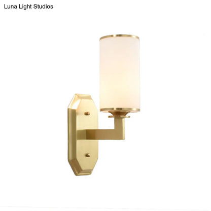 DecorBites™ DecorBites™ Modern Opal Glass Sconce Light - Gold Wall Lighting Fixture with Metal Arm