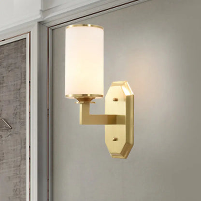 DecorBites™ DecorBites™ Modern Opal Glass Sconce Light - Gold Wall Lighting Fixture with Metal Arm