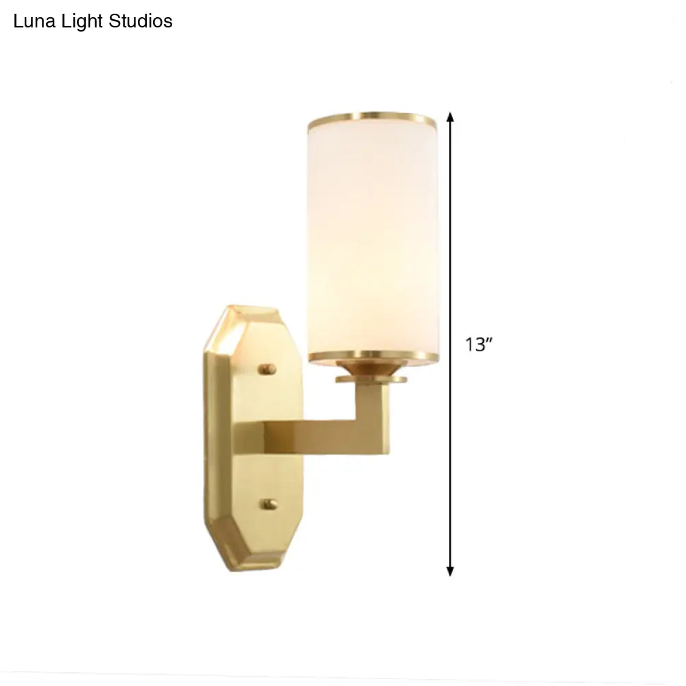 DecorBites™ DecorBites™ Modern Opal Glass Sconce Light - Gold Wall Lighting Fixture with Metal Arm