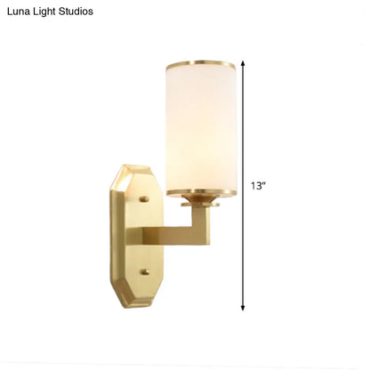 DecorBites™ DecorBites™ Modern Opal Glass Sconce Light - Gold Wall Lighting Fixture with Metal Arm