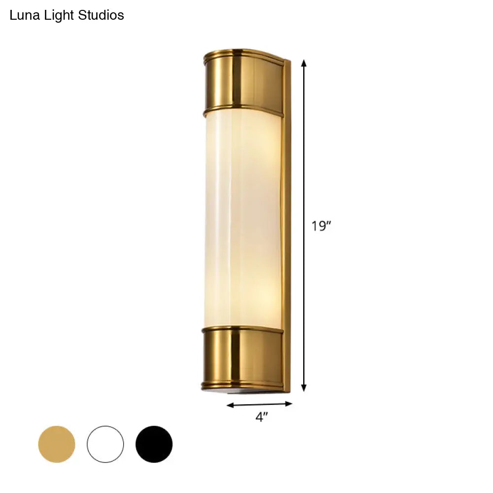 DecorBites™ DecorBites™ Modern Opal Glass Tubular Wall Light with 2 Heads - Black/White/Gold Sconce for Bedroom