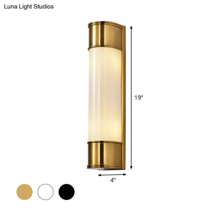 DecorBites™ DecorBites™ Modern Opal Glass Tubular Wall Light with 2 Heads - Black/White/Gold Sconce for Bedroom