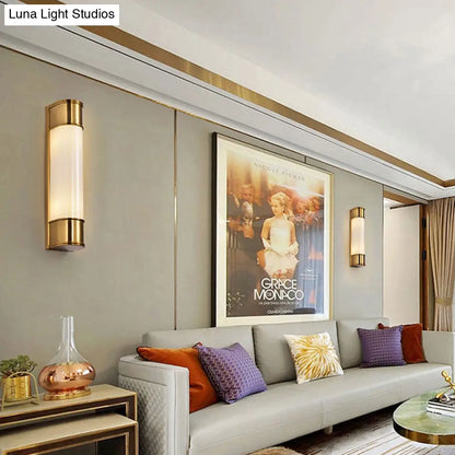 DecorBites™ DecorBites™ Modern Opal Glass Tubular Wall Light with 2 Heads - Black/White/Gold Sconce for Bedroom